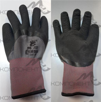 Перчатки нейлоновые со вспененным покрытием ЗИМА -35/-38 двойные, иск.мех (точка Саяны)