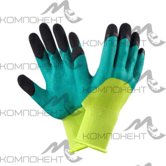 Перчатки нейлоновые со вспененным покрытием, усиленные пальцы (точка Саяны)