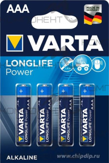 Элемент питания LR03 AAA/4 VARTA LONGLIFE POWER (HIGH ENERGY) (4903) BL4