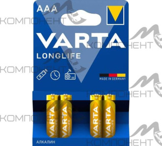 Элемент питания LR03 AAA/6 VARTA LONGLIFE (Energy) )(4103) BL4