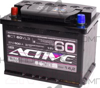 Аккумулятор 6CT- 60VL ActiveFrost 500EN AF 60-3-L прям (242*175*190) (АкТех)