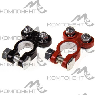 Клеммы АКБ алюм.SKYWAY СТАНДАРТ япония/европа 014 (+) - 15 мм, (-) - 14 мм (2шт) крепление 2 болта