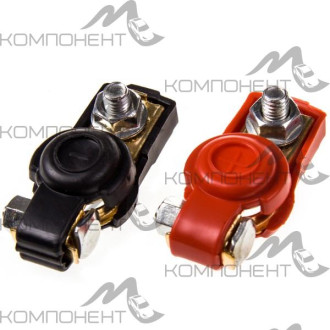 Клеммы АКБ медь SKYWAY европа 011 (+) - 17 мм, (-) - 16 мм (2шт) крепление 1 болт