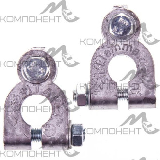 Клеммы АКБ свинец SKYWAY КОНТАКТ япония Т2/европа (+) - 16 мм, (-) - 14 мм крепление 1 болт грузовые