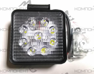 Дополнительный свет "Лайтбар" 27W 12/24V квадратная 45мм 110*110мм 9 св/д