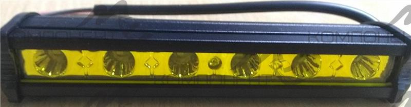 Дополнительный свет "Лайтбар" 18W 12/24V 195*30мм ДАЛЬНИЙ Желтый свет