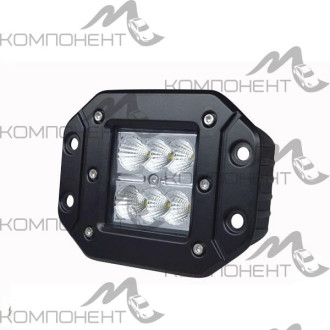 Дополнительный свет "Лайтбар" 18W 12/24V 125*95мм БЛИЖНИЙ 6 св/д двухрядная врезная