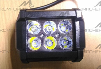 Дополнительный свет "Лайтбар" 18W 12/24V 95*80мм ДАЛЬНИЙ 6 св/д двухрядная Бочонок