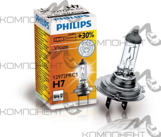 Лампа фары  H7  55 W 12V PX26D  PHILIPS Vision