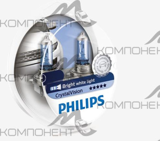 Лампа фары  H11  55 W 12V PGJ19-2  PHILIPS CrystalVision (+W5W) (блистер 2шт)